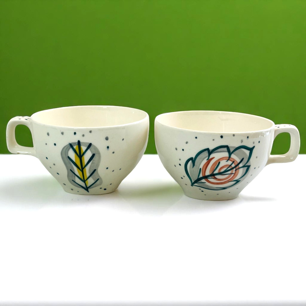 Lot of 2 Midwinter Stylecraft Primavera Teacup Set Boho HTF Vintage Jessie Tait